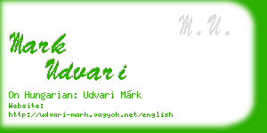 mark udvari business card